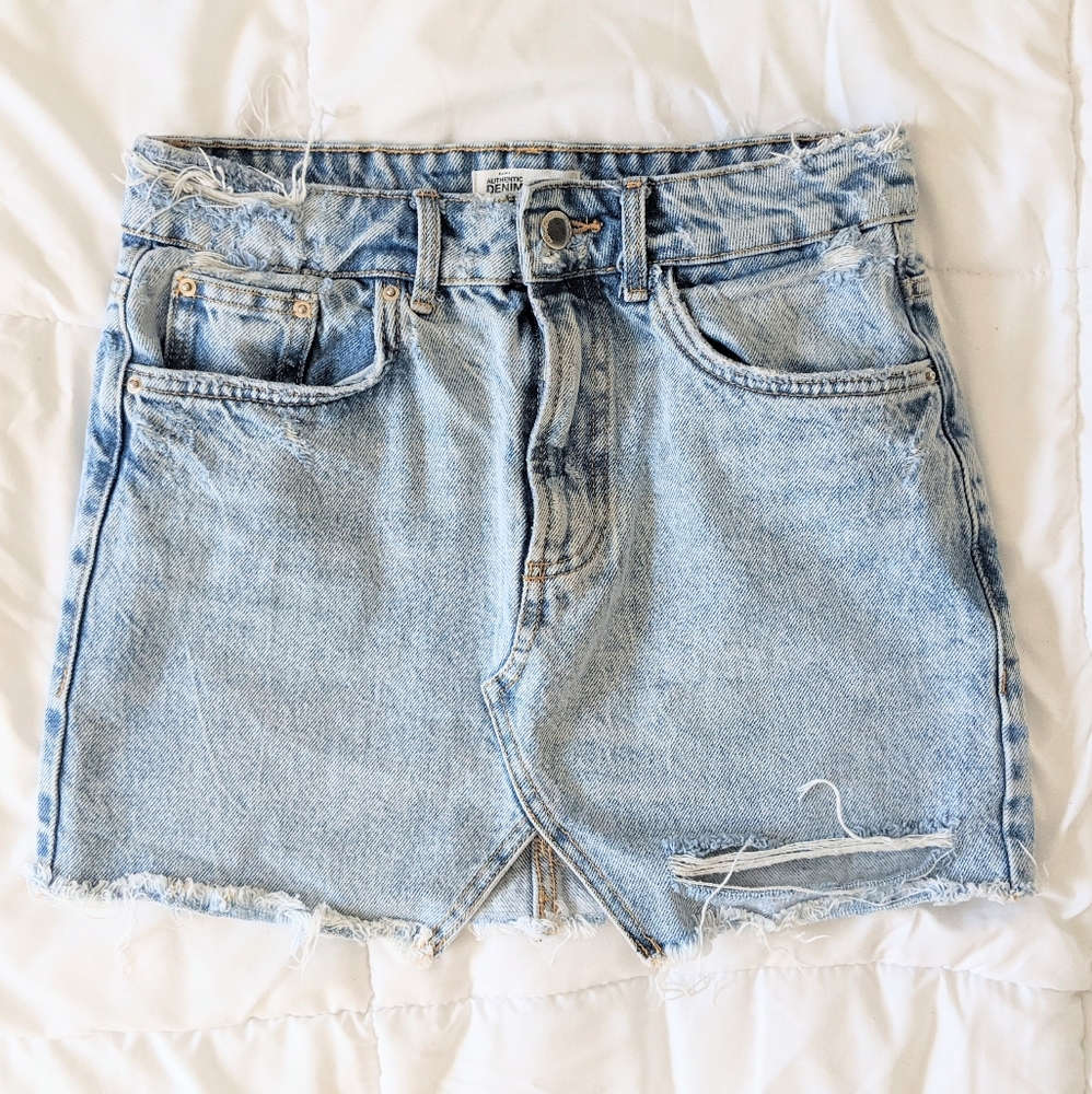 Zara denim mini skirt